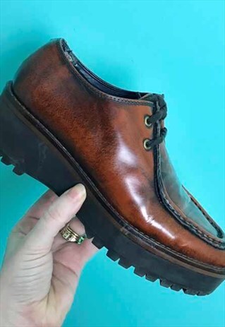 ZARA WALLABEE WALLABY BROWN BROGUES SHOES 4 / 37