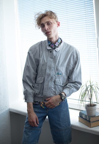 VINTAGE 80'S GREY BOMBER JACKET