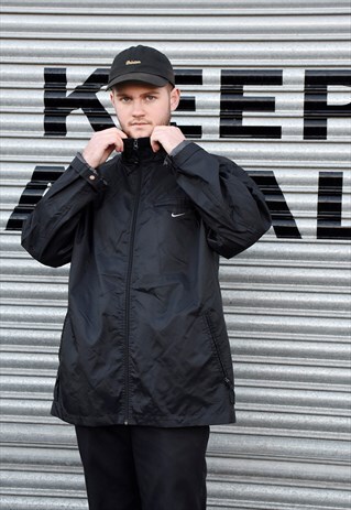 VINTAGE 90S BLACK NIKE WINDBREAKER SPORTS JACKET