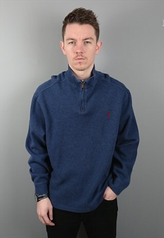 VINTAGE POLO RALPH LAUREN QUARTER ZIP SWEATSHIRT SWEATER