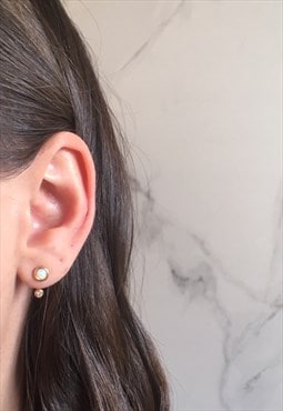 Effie: Dainty Gold Opal Diamante Ear Jackets