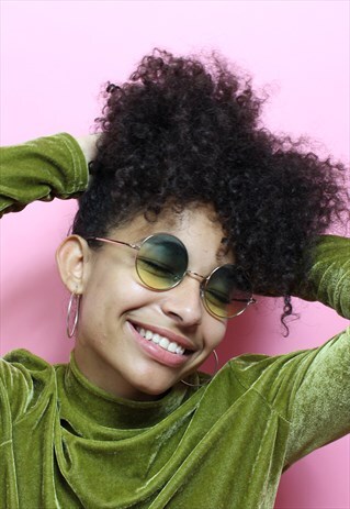 GREEN OMBRE ROUND SUNGLASSES