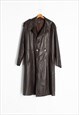 MEN'S RIPA MARIPELL BROWN LEATHER DOUBLE BREASTED TRENCH