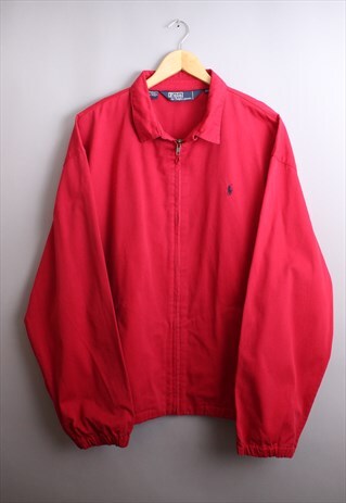MENS VINTAGE RALPH LAUREN RED HARRINGTON JACKET