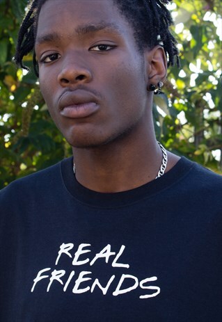 REAL FRIENDS BLACK TEE