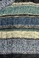 VINTAGE KNITTED JUMPER ABSTRACT PATTERNED GRANDAD SWEATER