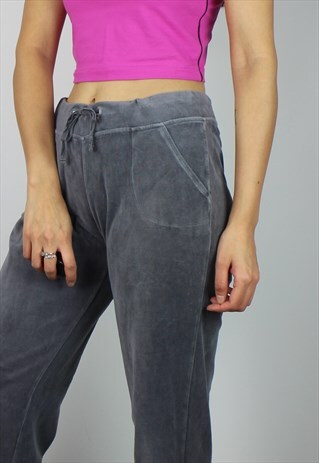 VINTAGE VELVET VELOUR SWEATPANTS JOGGERS LOUNGE TROUSERS