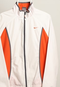 Vintage Nike Sportswear Logo Shell Jacket White Orange M