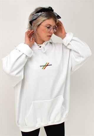 G&G UNISEX WHITE MULTI LINES HOOD