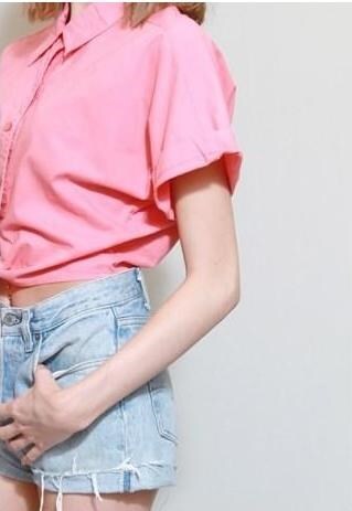 VINTAGE 1990'S CUTE PINK TIE UP CROP TOP