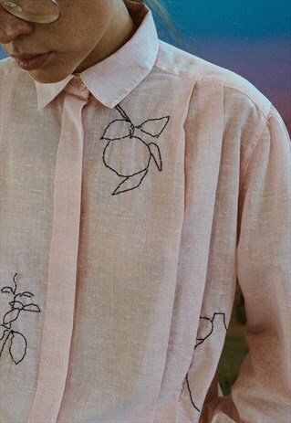 HAND EMBROIDERED POWDER - PINK BLOUSE