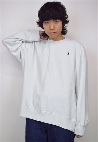 VINTAGE 90S US POLO ASSN. WHITE SWEATSHIRT