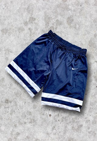 VINTAGE NIKE 90S REVERSIBLE SHORTS BLUE XL