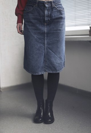 VINTAGE 80'S BLUE DENIM SKIRT