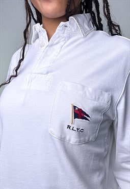 White 90s Polo Ralph Lauren Yachting Sweatshirt