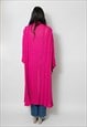 70'S PINK CARDIGAN CROCHET LONG SLEEVE MIDI LADIES VINTAGE