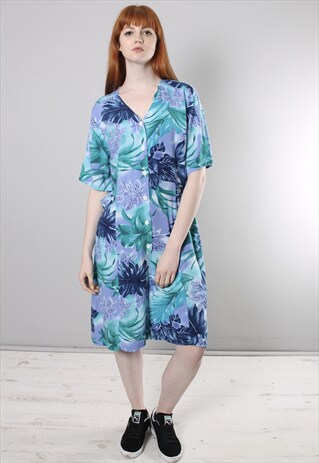 VINTAGE 80S PATTERNED BUTTON CULOTTE PLAYSUIT
