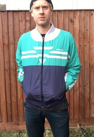 VINTAGE ADIDAS TRACKSUIT JACKET QUILTED SPORTS BOMBER M 90S