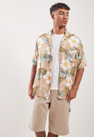 VINTAGE HAWAIIAN PATTERNED FESTIVAL SHORT SLEEVE SHIRT