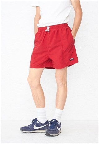 VINTAGE RETRO RED REEBOK SWIMMING SHORTS