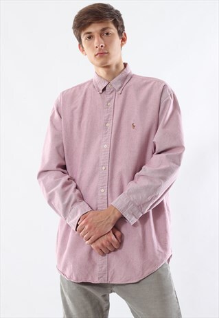 VINTAGE POLO RALPH LAUREN 90S PINK LONG SLEEVE
