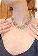VINTAGE 80S CHUNKY CHAIN NECKLACE IN GOLD