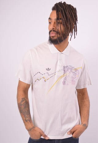 VINTAGE ADIDAS POLO SHIRT WHITE