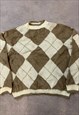 DOROTHY PERKINS KNITTED JUMPER ARGYLE PATTERNED KNIT SWEATER