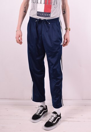 ADIDAS MENS VINTAGE TRACKSUIT TROUSERS W34 L27 BLUE 90'S
