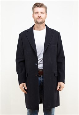 Vintage 90's Wool Coat in Blue 