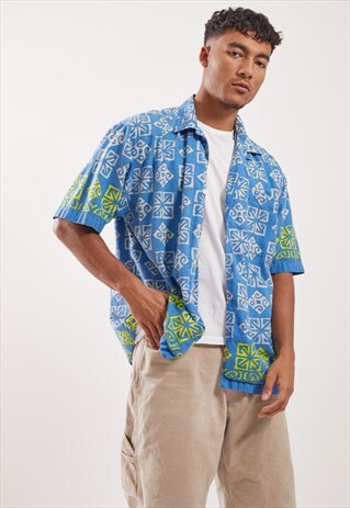 VINTAGE HAWAIIAN PATTERNED FESTIVAL SHORT SLEEVE SHIRT