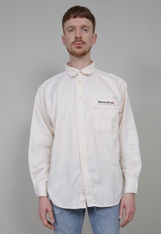 VINTAGE 90'S REEBOK LOGO CREAM SHIRT