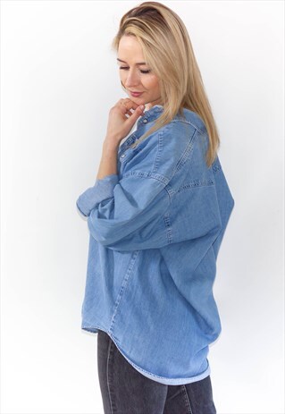 VINTAGE 90'S WRANGLER SOFT DENIM BOYFRIEND SHIRT