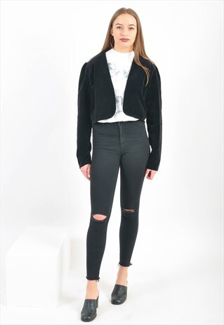 VINTAGE 90'S VELVET JACKET IN BLACK