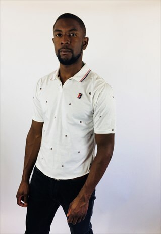 VINTAGE NIKE WHITE SWOOSH POLO SHIRT