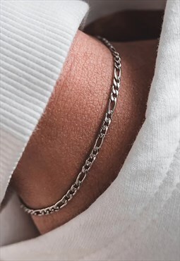 Women's 4mm Figaro Bracelet - Silver