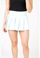BLUE SISSY CHECK PLEATED TENNIS HIGH WAIST ALINE SHORT SKIRT