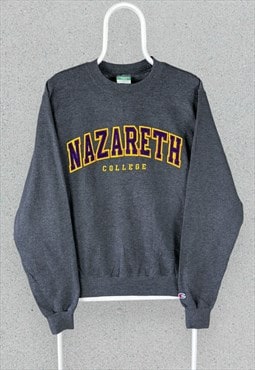 Vintage Champion Grey Sweatshirt Nazareth College Mens Small