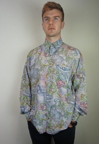 PURE SILK PATTERNED SHIRT