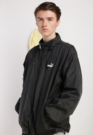 VINTAGE PUMA SHELL JACKET BLACK Z871