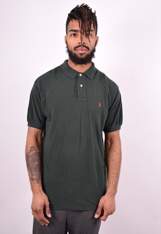 POLO RALPH LAUREN MENS VINTAGE POLO SHIRT MEDIUM GREEN 90'S