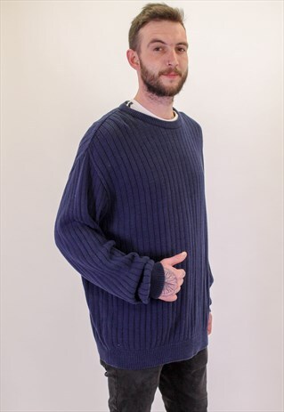 VINTAGE CHAPS SWEATER IN BLUE XL