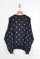VINTAGE SONNETI KNITTED JUMPER PATTERN NAVY LARGE