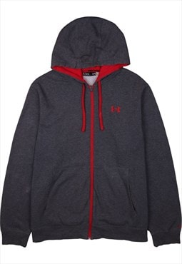 Vintage 90's Under Armour Hoodie Spellout Full Zip Up