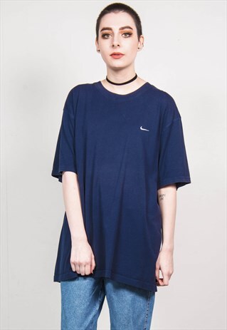 NIKE VINTAGE 90'S NAVY BLUE OVERSIZED SPORTS T-SHIRT