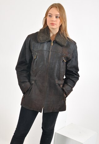 VINTAGE 90'S SUEDE LEATHER LINED PARKA COAT