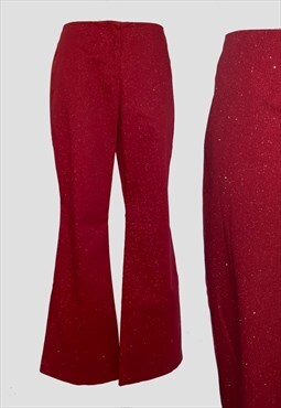 y2k red glitter pants