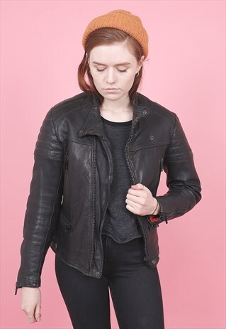 VINTAGE LEATHER BIKER JACKET /R9008