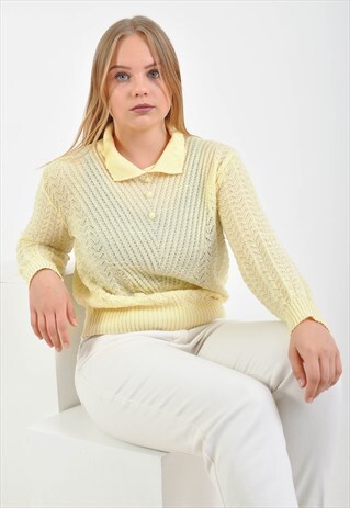 VINTAGE 80'S JUMPER IN YELLOW