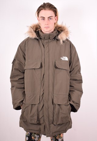 THE NORTH FACE MENS VINTAGE PARKA JACKET XXL KHAKI 90S